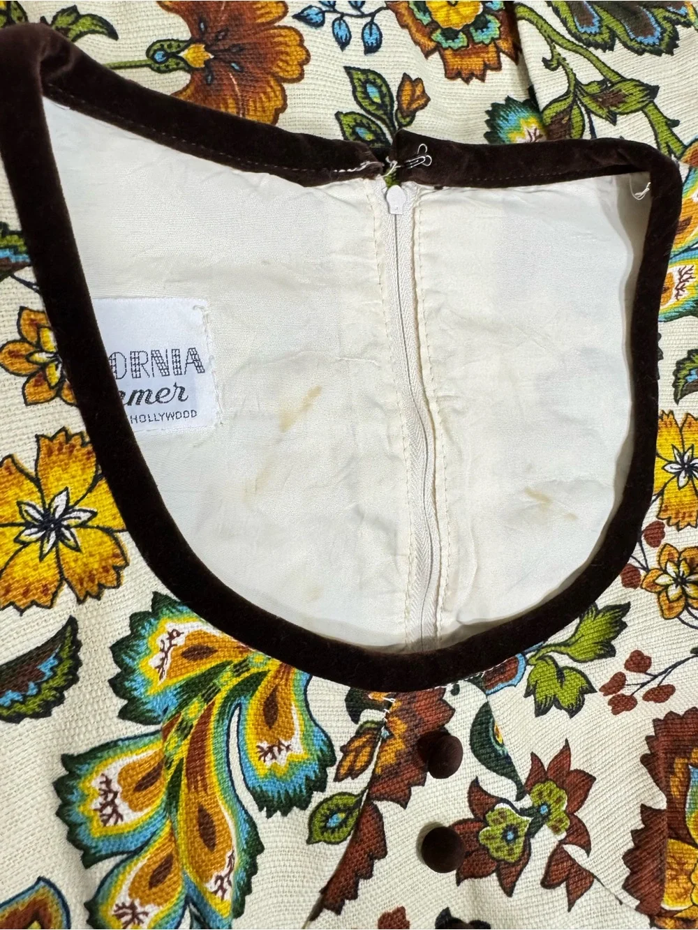 California Charmer 60’s Regency Tapestry Fabric Prairie Dress J